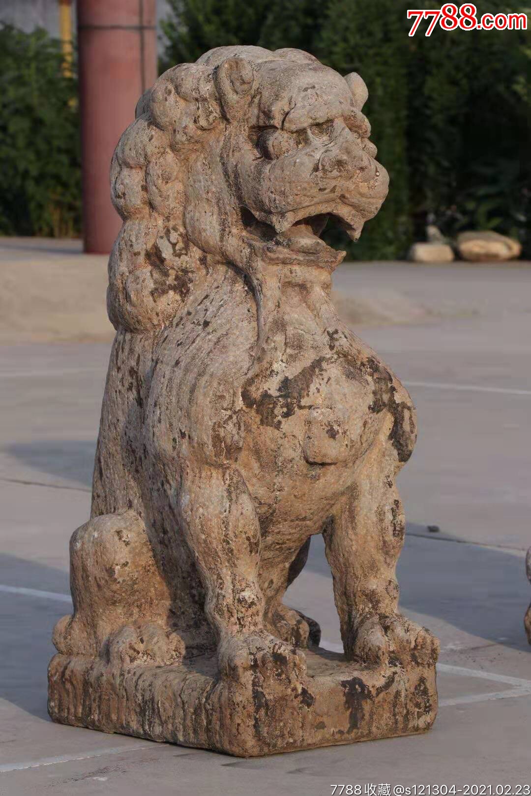 清代青石石狮迎门狮老石器老石雕