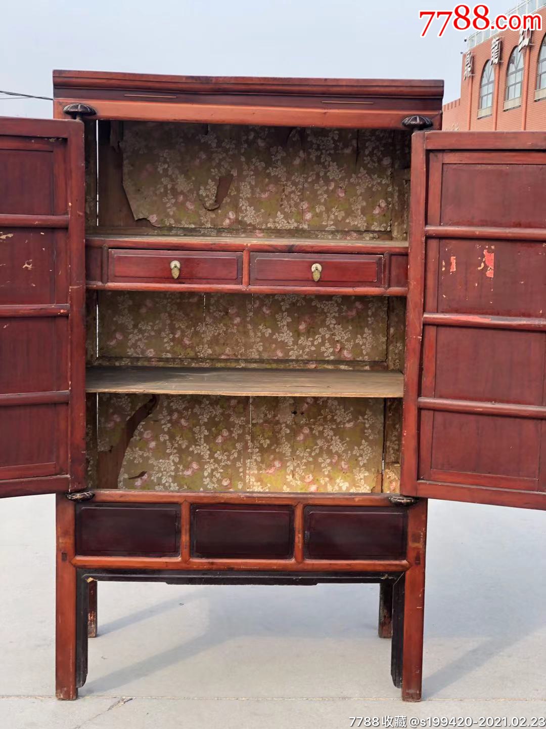 民国时期碗柜.楠木框红木门,老铜件漂亮,保存完整.