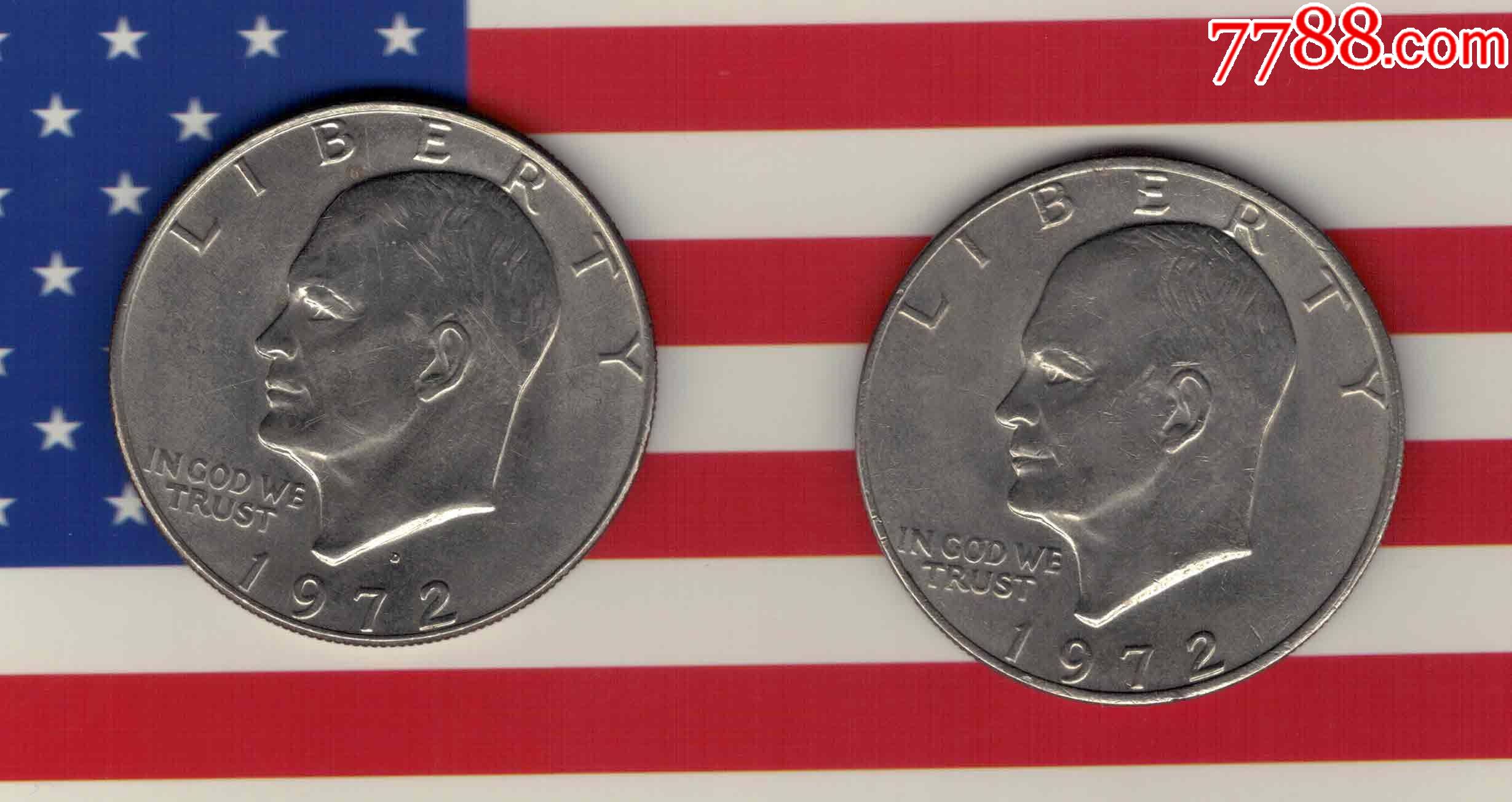 美国1972年1元大艾克实物扫描