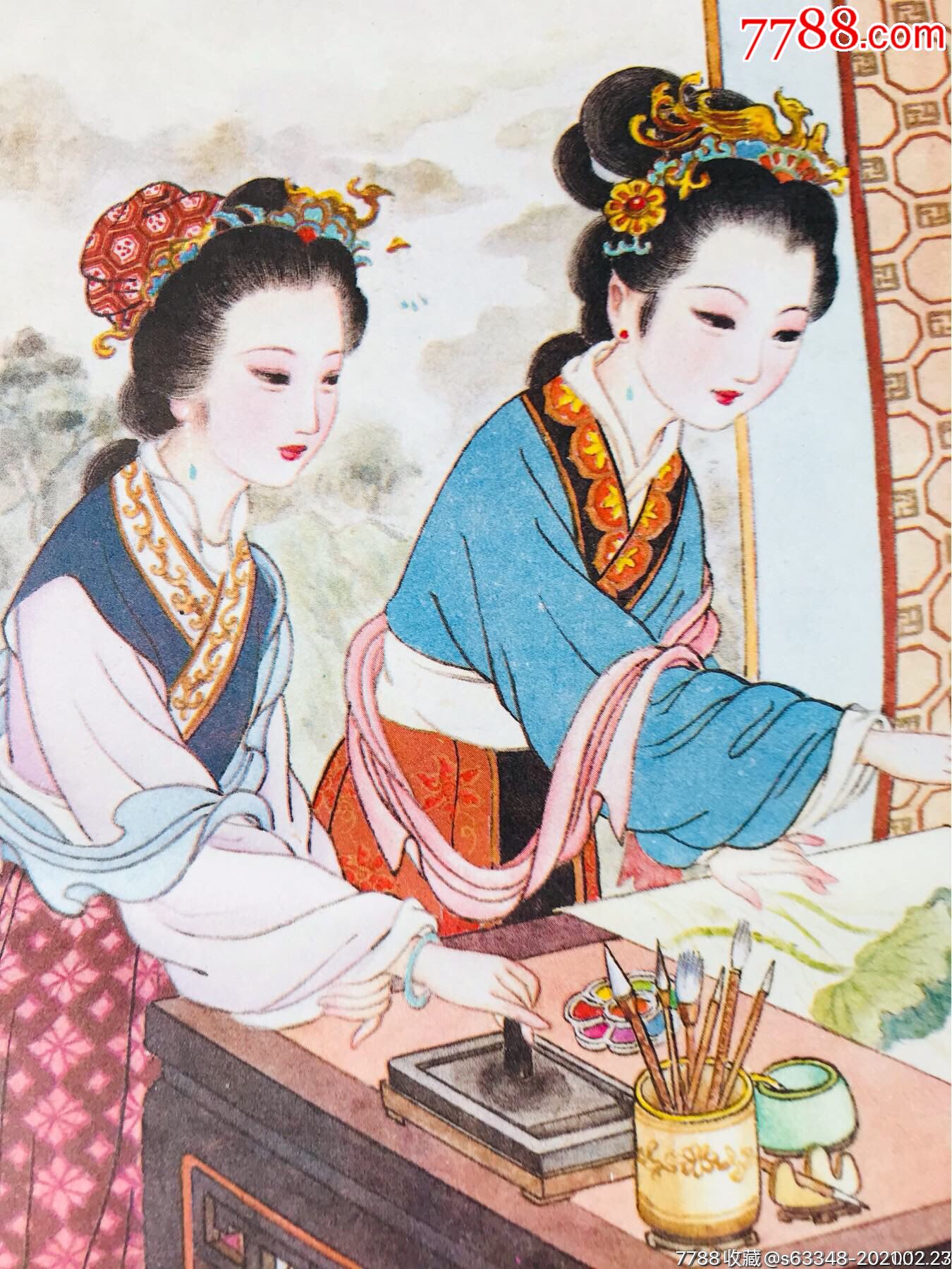 首页 零售 年画/宣传画 >> 古代仕女—试琴,作画,戏鹤,弈棋四张画一起