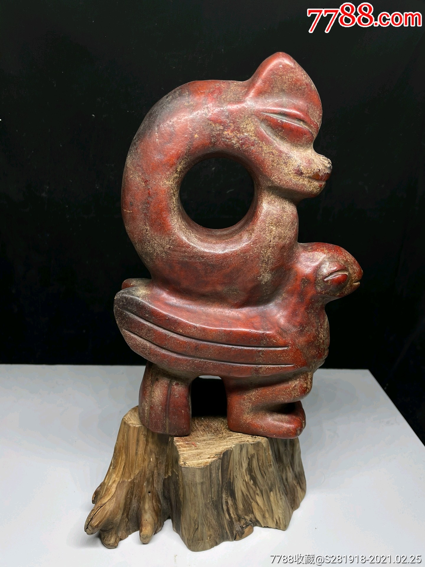 红山文化老玉猪龙摆件