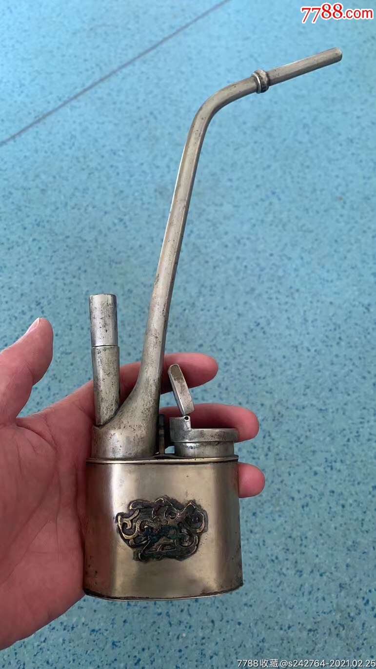 过年特价民国白铜水烟袋包老完整