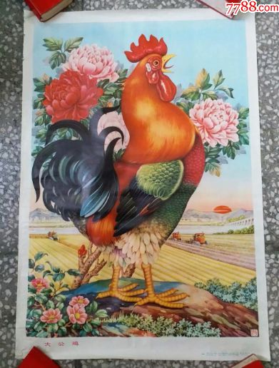 大公鸡【大吉大利】_年画/宣传画_作品欣赏_收藏价值_7788字画网