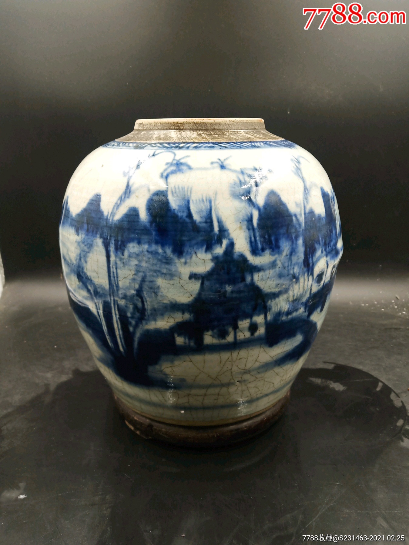 乾隆青花山水大罐_价格1380元【试试看正宗老货店】_第1张_7788收藏