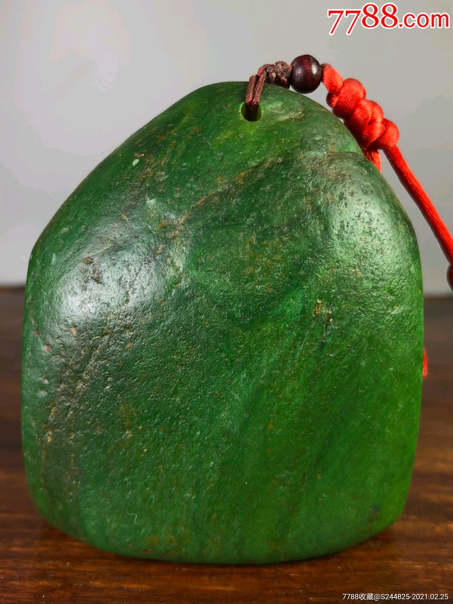 01天然原皮原石绿田黄手工雕印章宽6厘米厚5厘米高7.