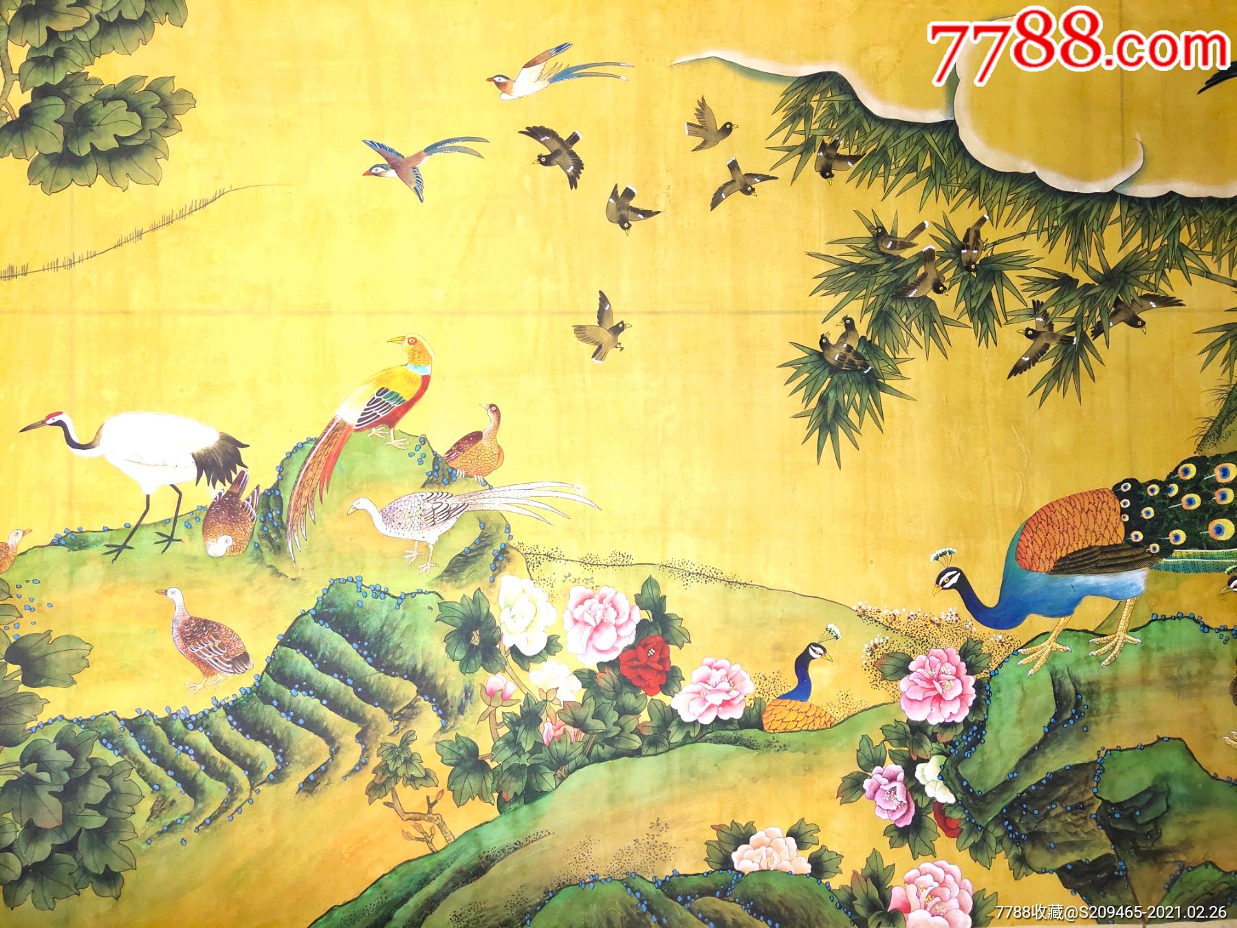 蔡玉山百鳥朝鳳手繪娟畫_花鳥國畫原作【聚寶閣收藏】_第16張_7788