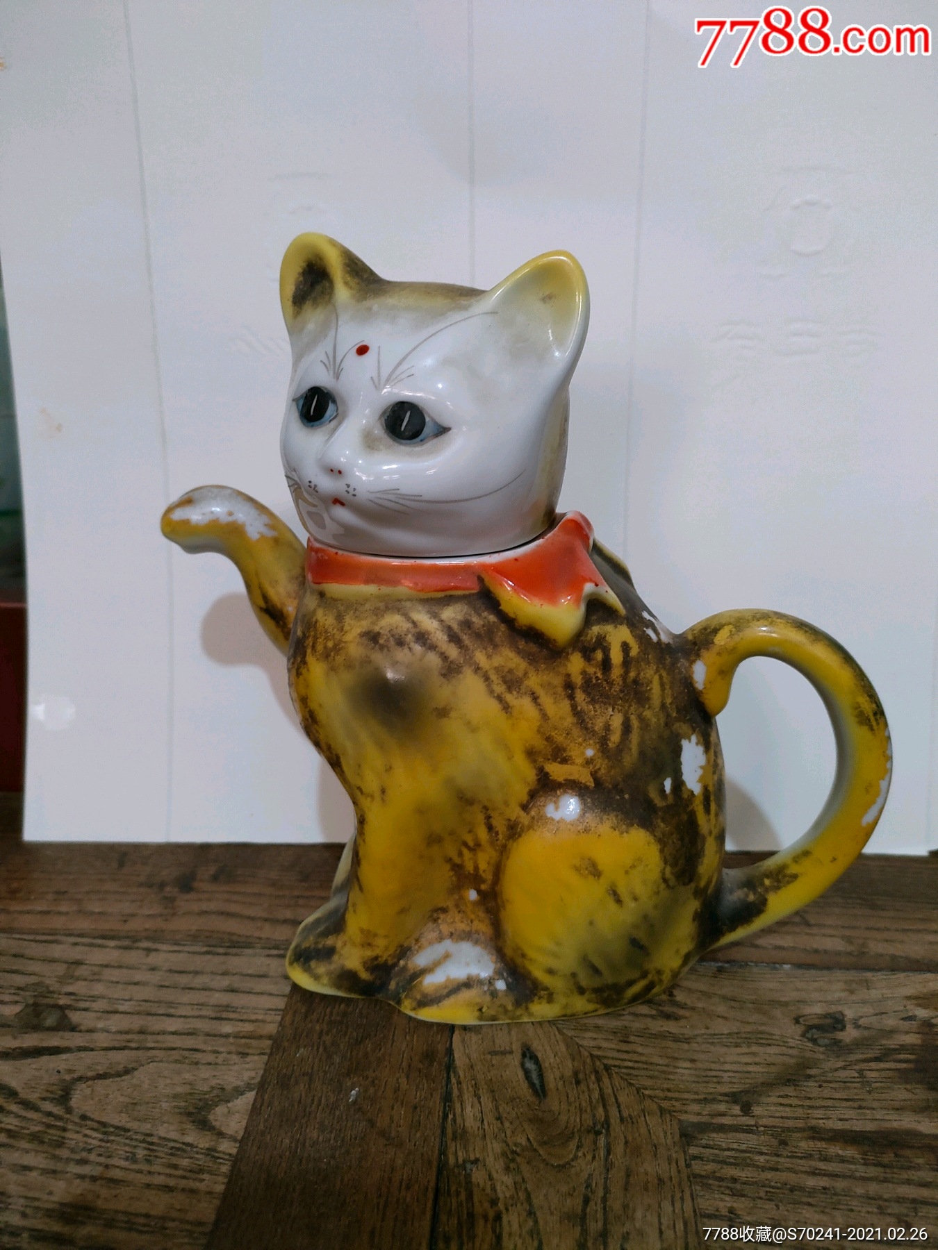 民国瓷塑猫壶-价格:138.