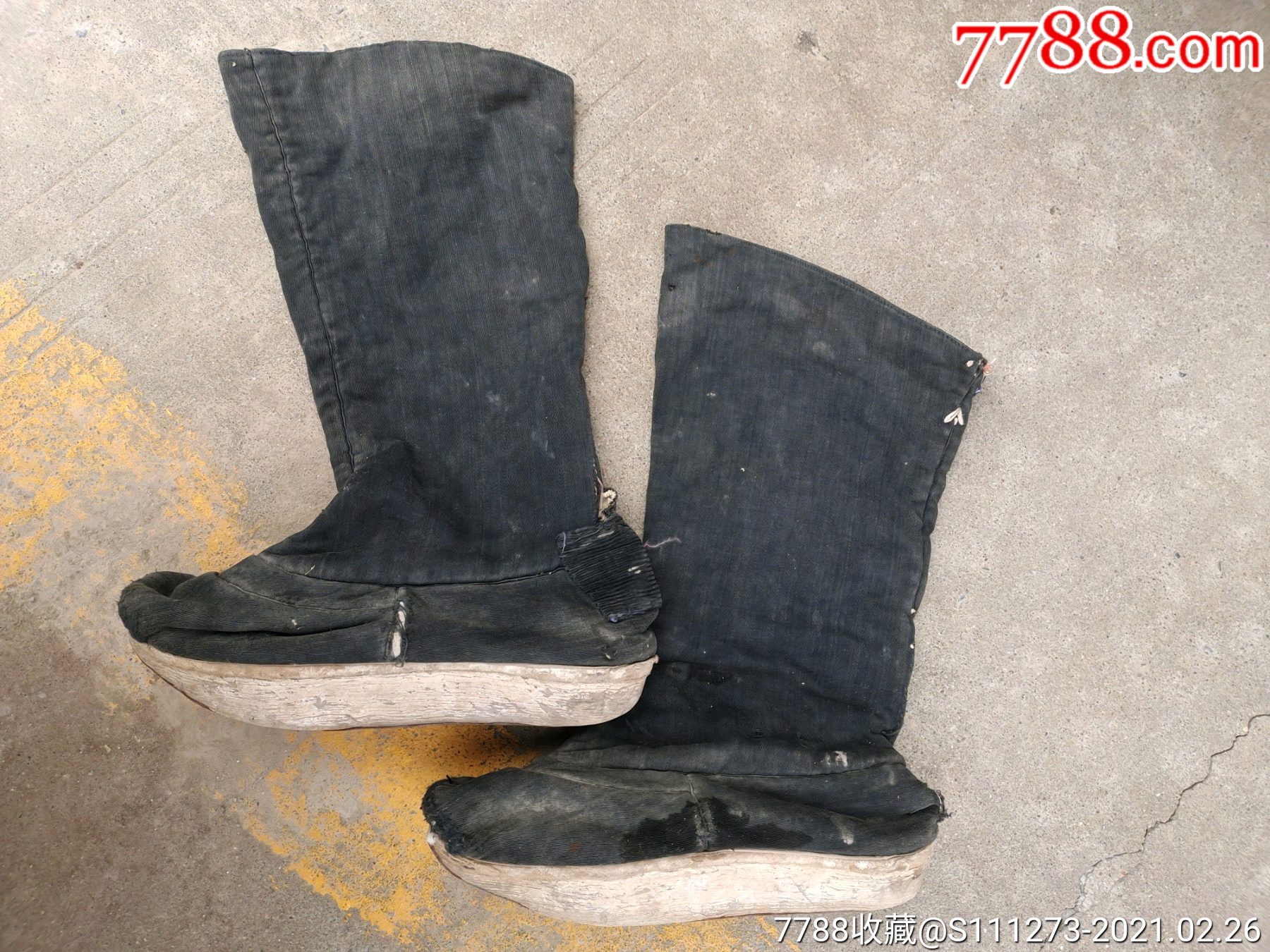 清代老木底戏靴-绣花鞋/鞋垫-7788商城__七七八八商品交易平台(7788.