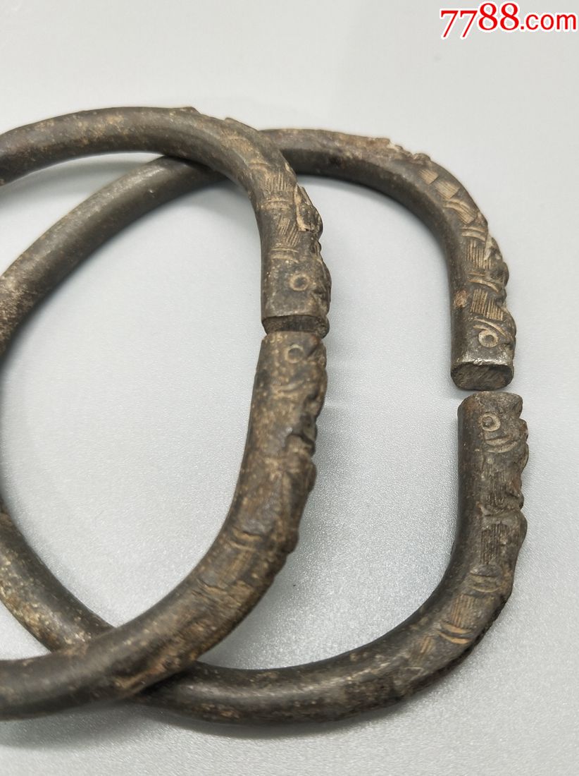 清代锡龙头手镯