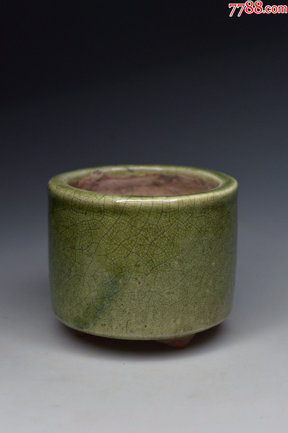 福建漳州窑绿釉青釉桶式哥釉香炉花卉茶器窑址货文房摆件香道香插