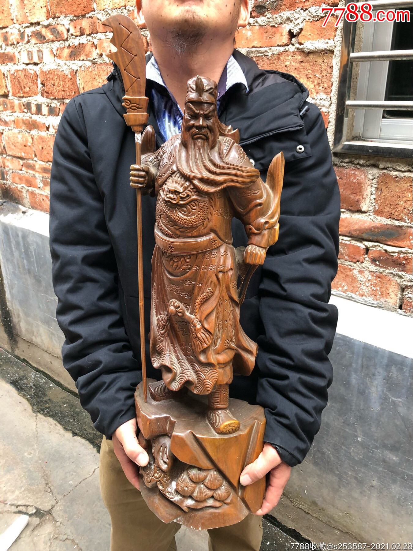 七八十年代大号木雕关羽