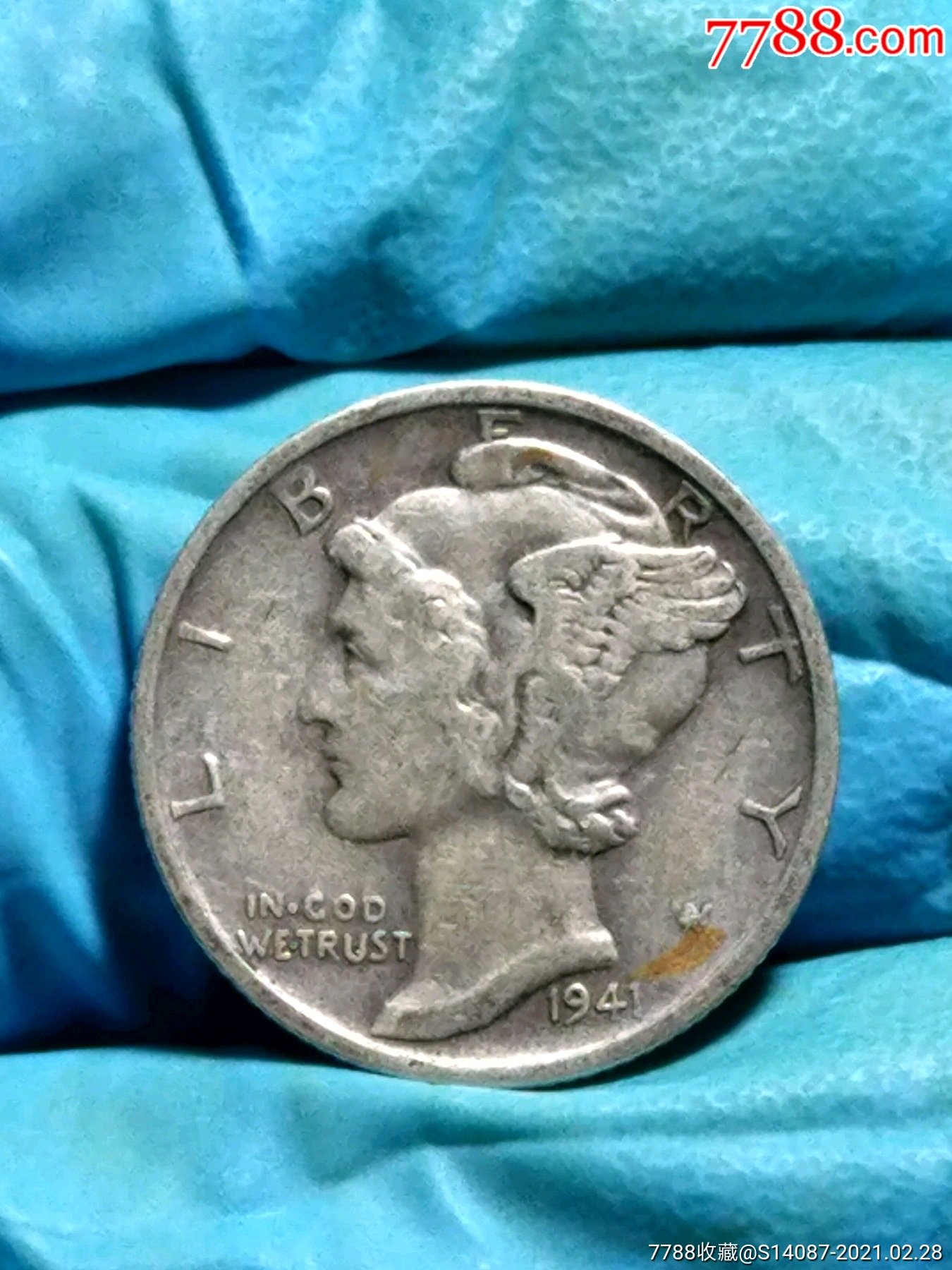 外币～1941年10美分墨丘利小飞人银币