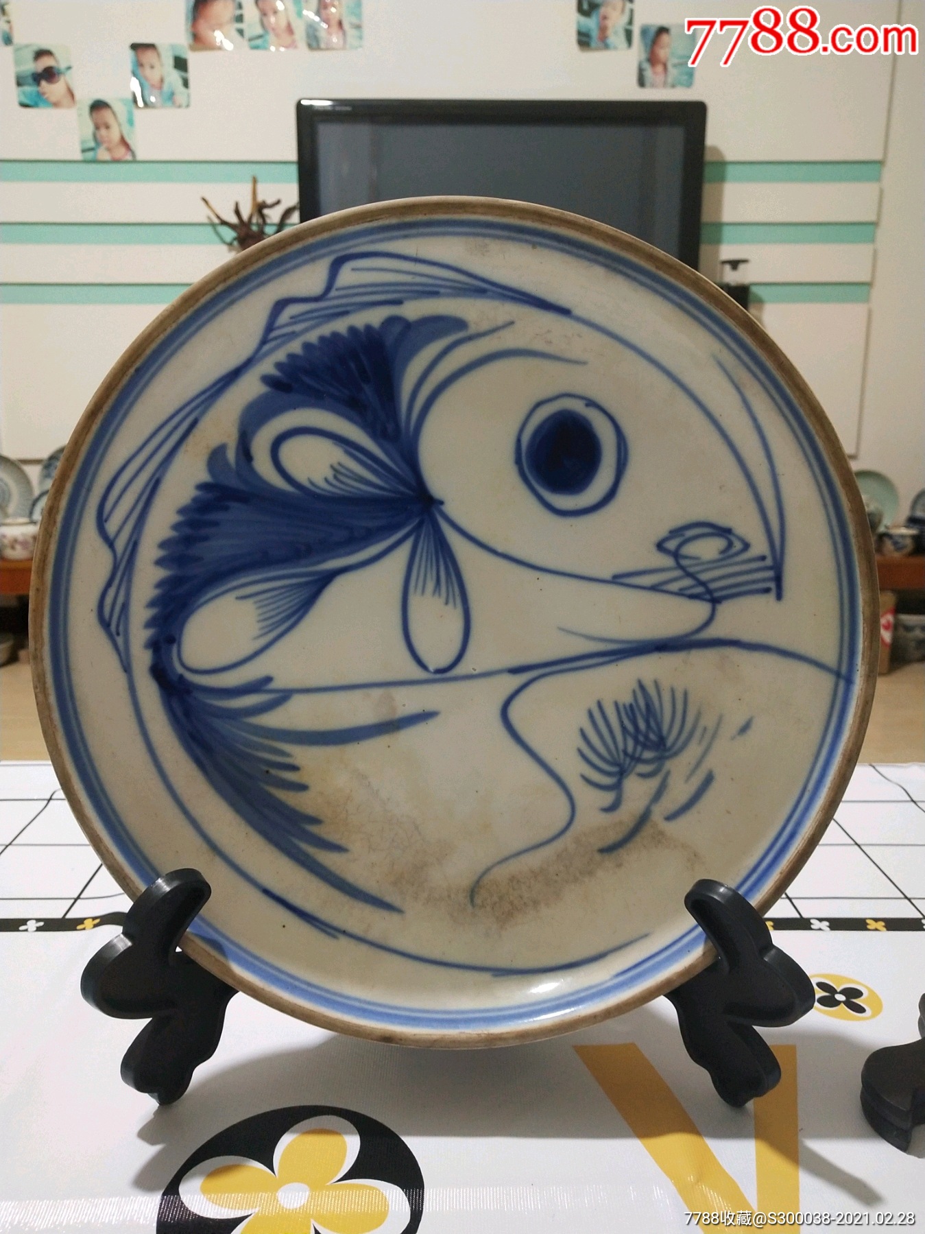 淄博窑青花鱼盘