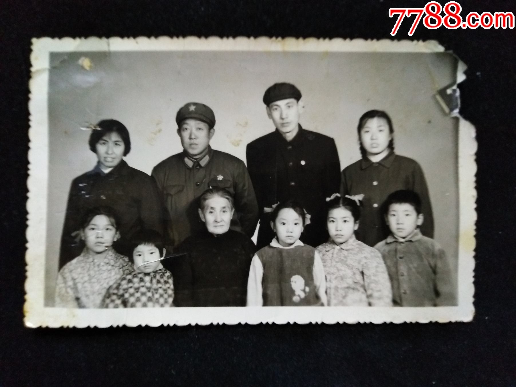 全家福照,军人家庭,7厘米-11厘米_老照片_奉天驿写真馆【7788收藏