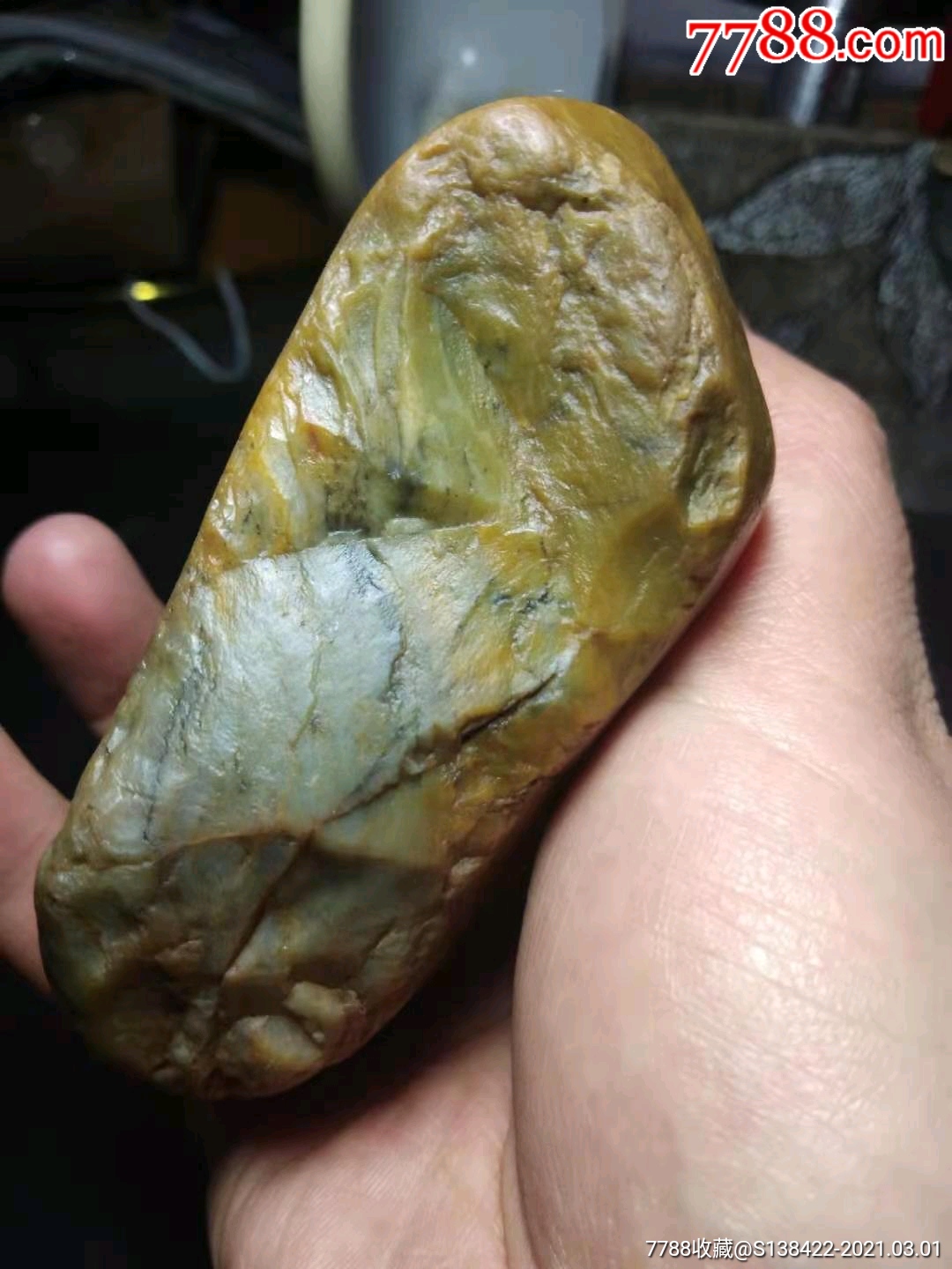 487克黄蜡石树化胶腊