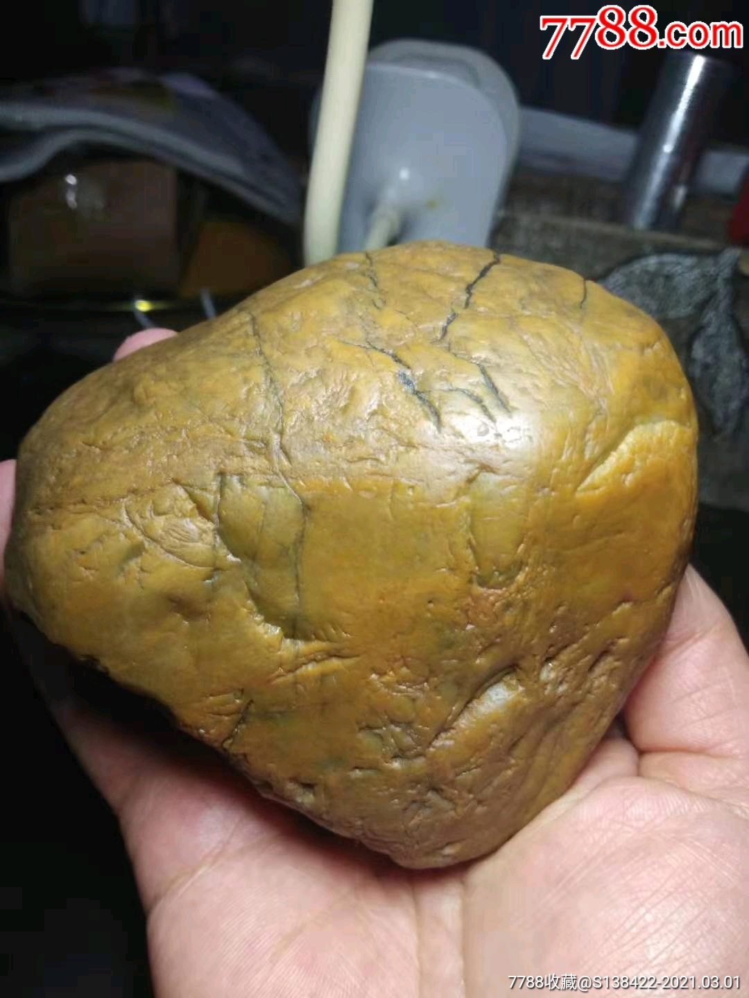 487克黄蜡石树化胶腊