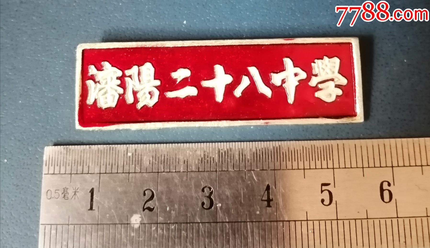 沈阳28中学-校徽.红色的.无针