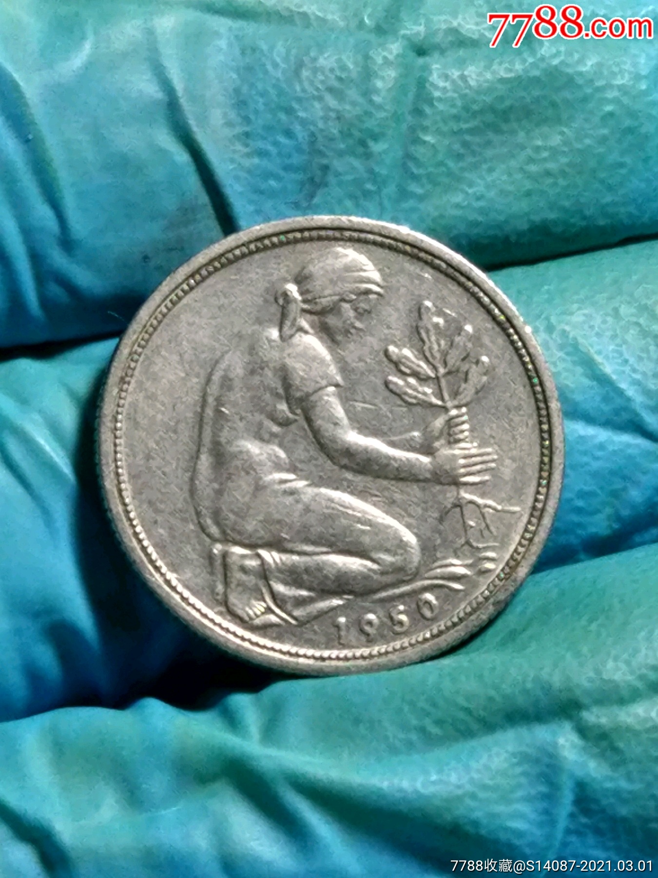 小外币～1950年德国50芬尼_外国钱币_一泉堂烟标店【7788收藏__收藏