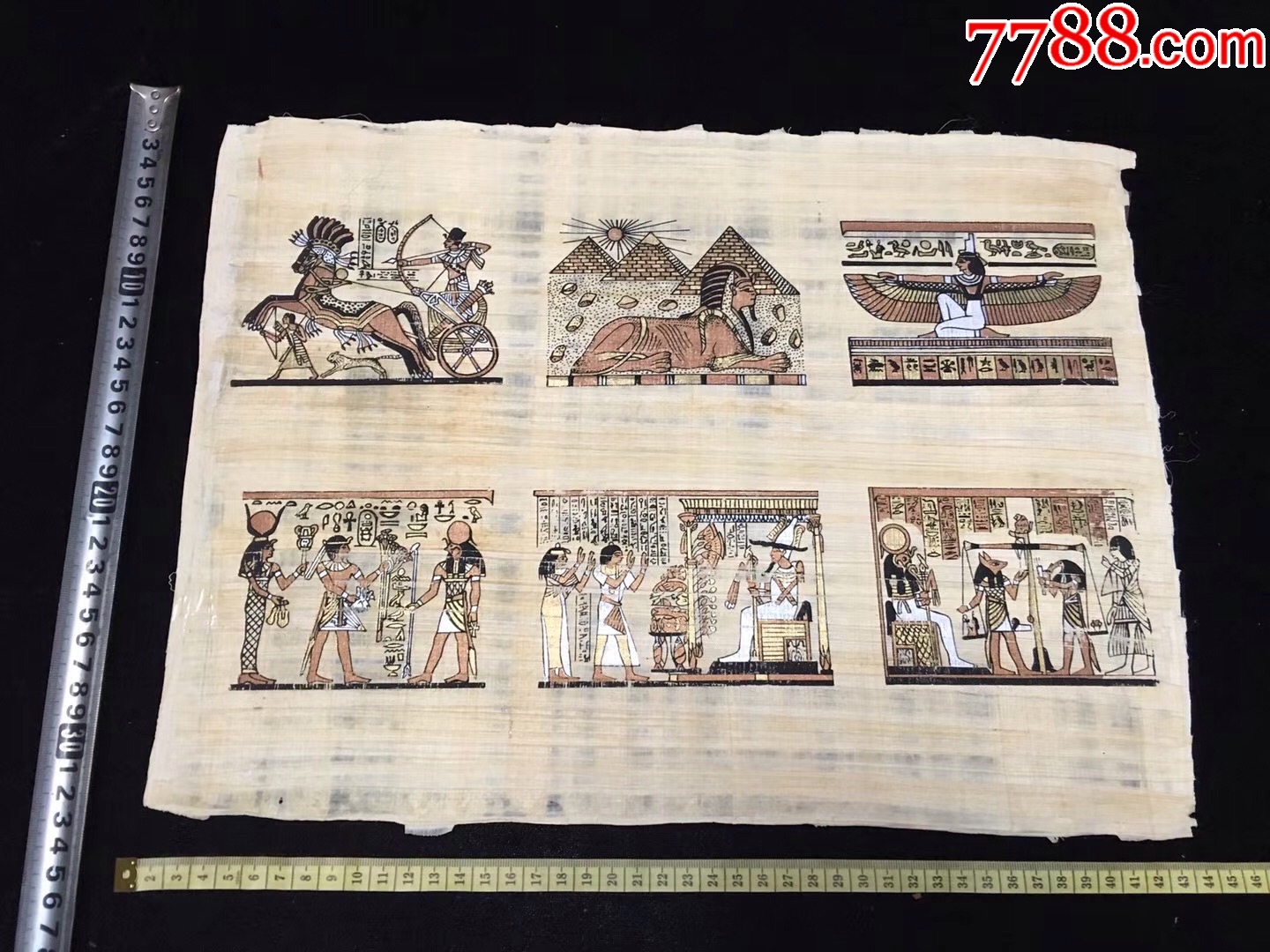 埃及树皮画(1)_人物国画原作_极速军品杂项小铺【7788小人书】