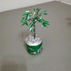 易拉罐工艺品盆景发财树