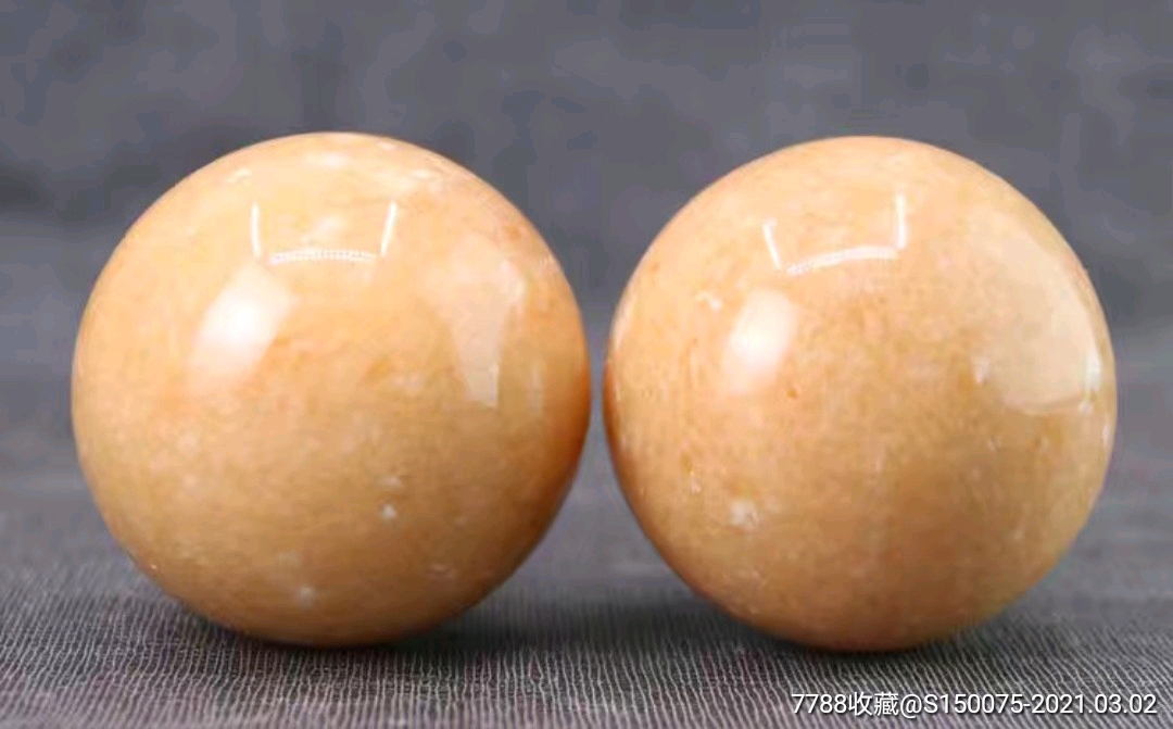 一对天然玉雕玉球单个直径5厘米一对的价格-其他玉石/玉器-7788文房