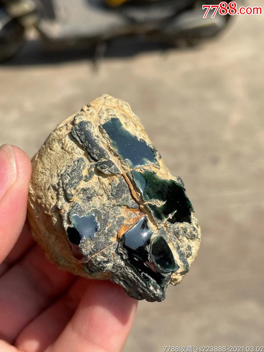 大马坎场口冰种脱沙蓝水墨翠黑度够干净140克