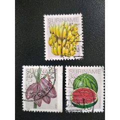 1978年苏里南水果，西瓜和香蕉及可可豆邮票3枚销(se78661233)_7788收藏__收藏热线
