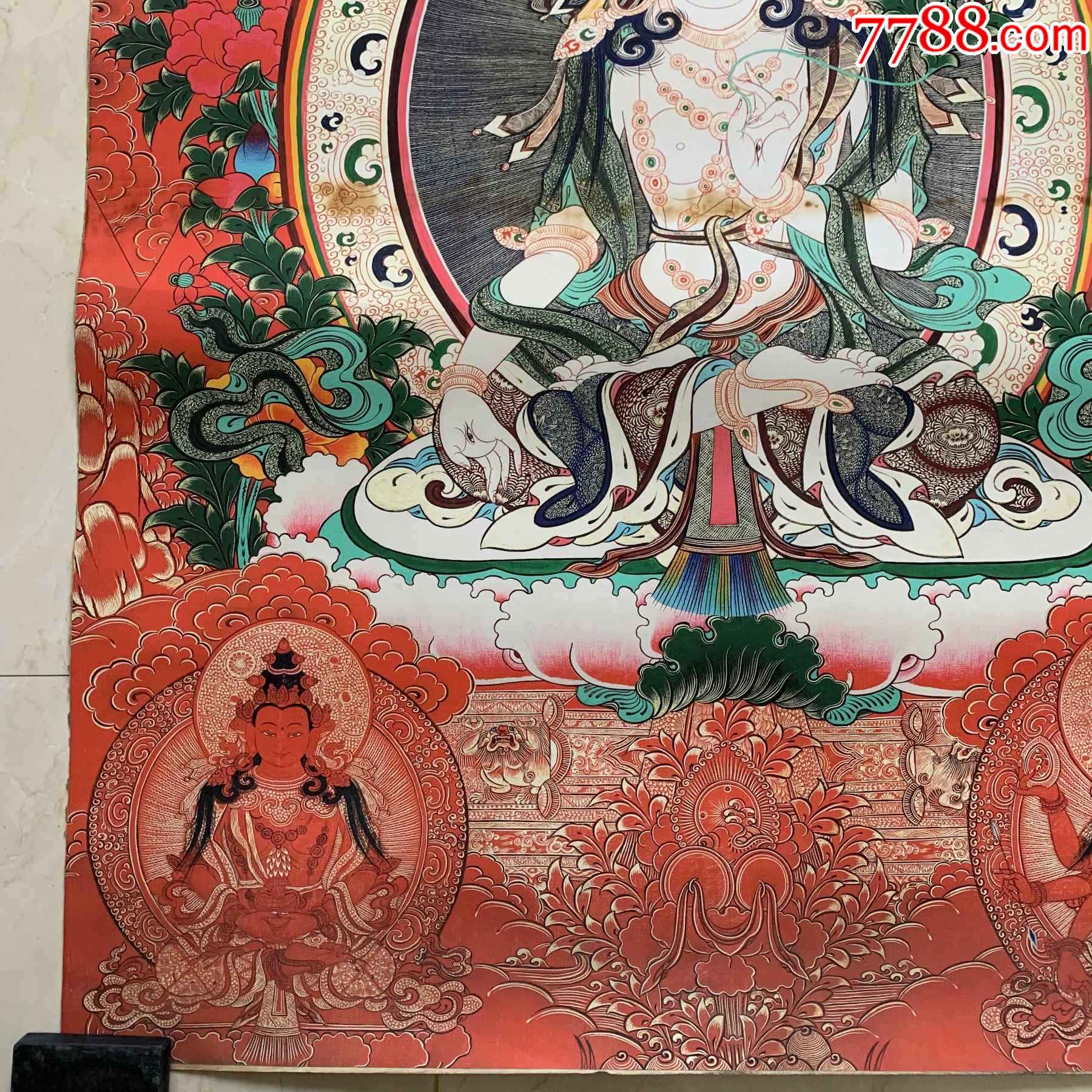 西藏唐卡度母唐卡-白度母唐卡玄关装饰画佛像佛堂挂画坛城唐卡咒轮