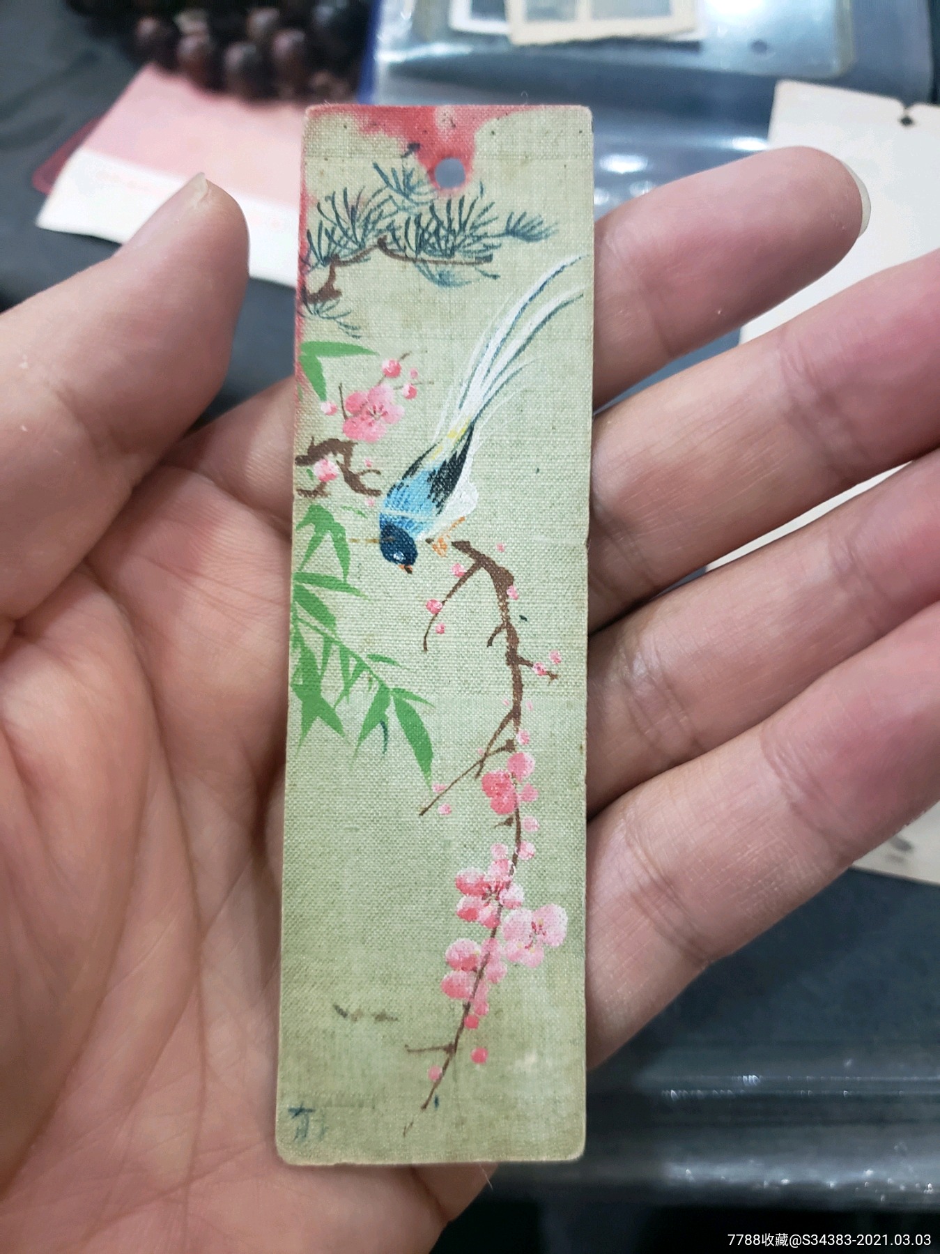 60年代绘画书签花鸟