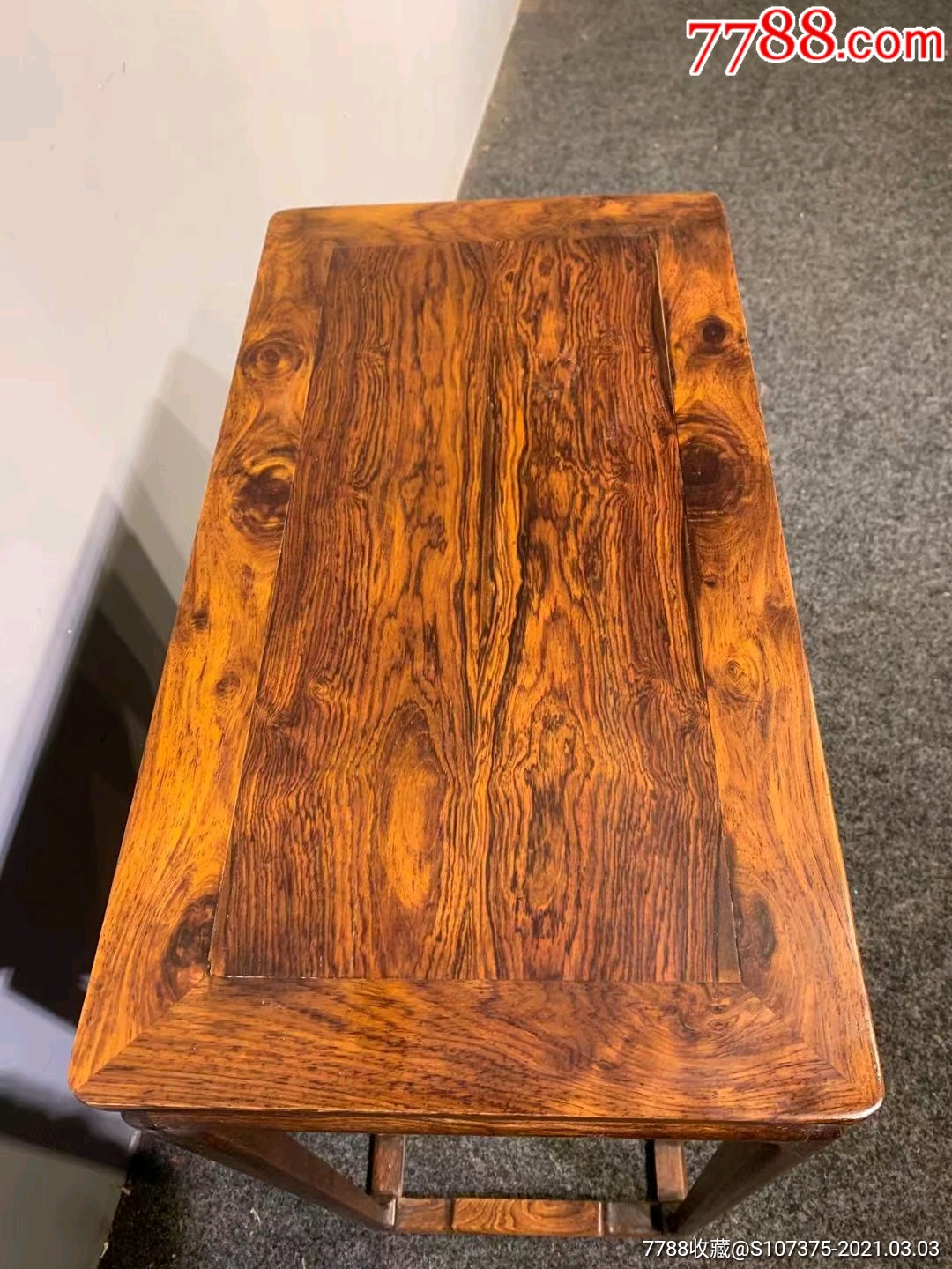 老黄花梨桌子满花纹完整_木桌/几/案_第5张_7788旧家具收藏
