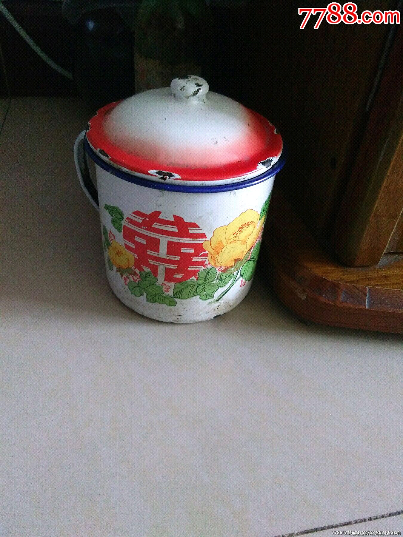 喜字老茶缸