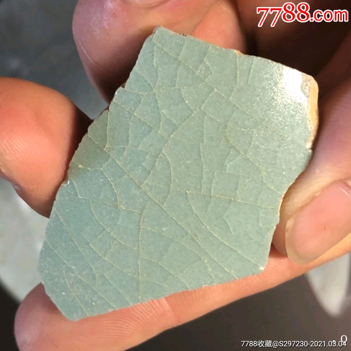 北宋官汝窑(冬青釉标本)-价格:700元-se78680429-瓷片-零售-7788陶瓷
