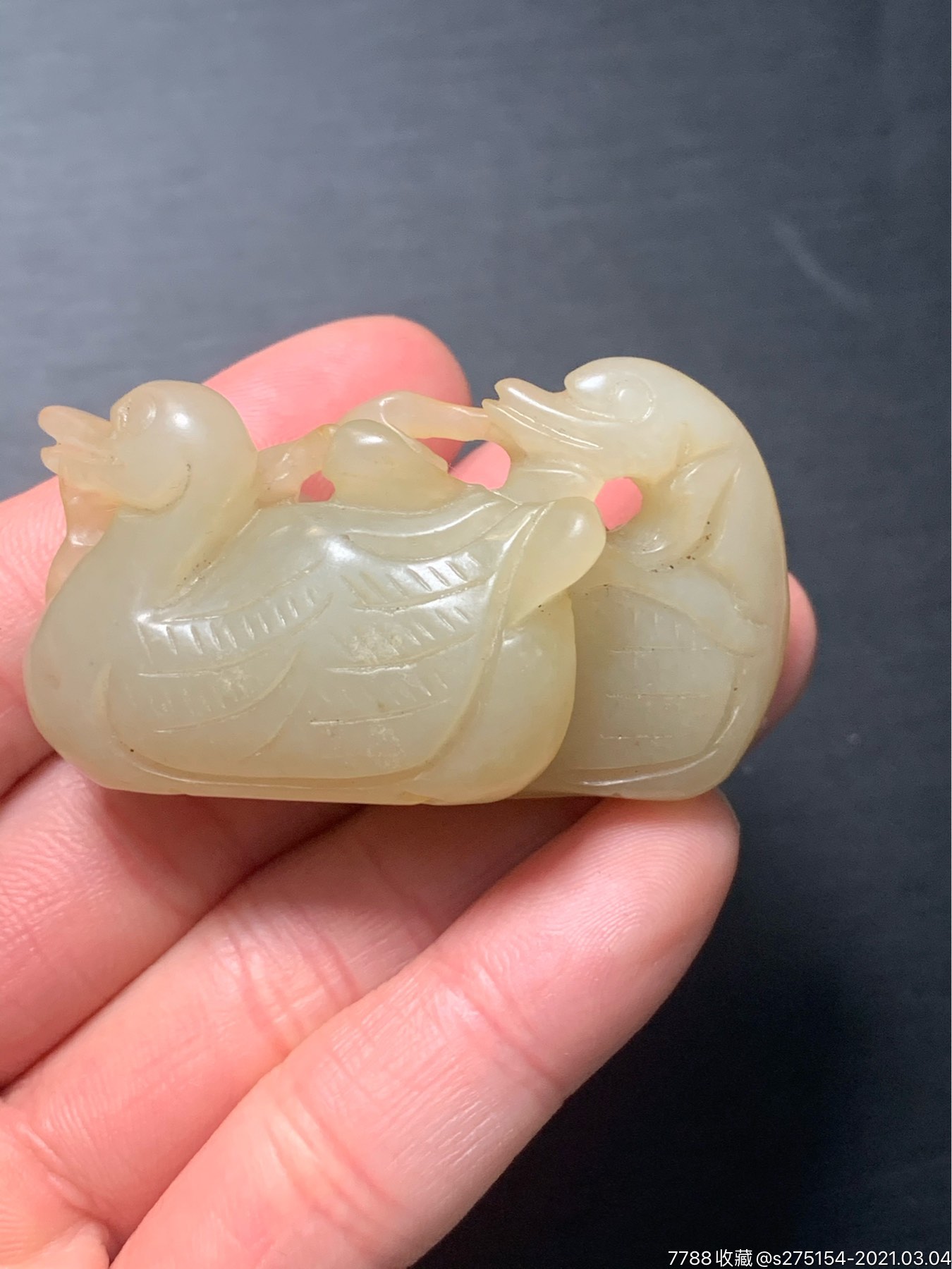 精品和田玉旧藏鸳鸯摆件