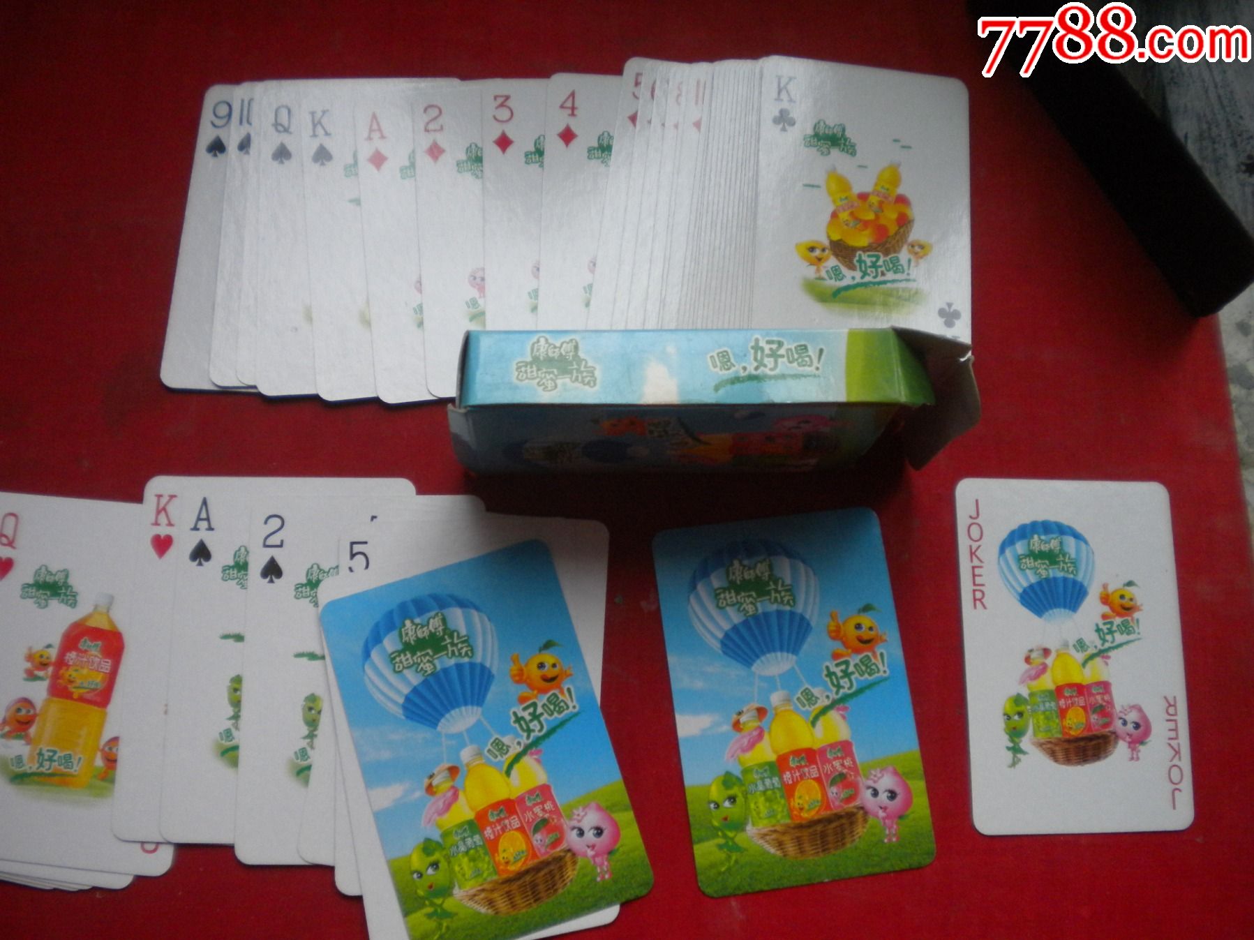 《康师傅甜蜜一族扑克》开封全图,长9厘米宽6厘米,康师傅出品9品,n1