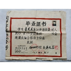1964年赣州市会昌县周田初级中学毕业证书(se78697437)_7788收藏__收藏热线