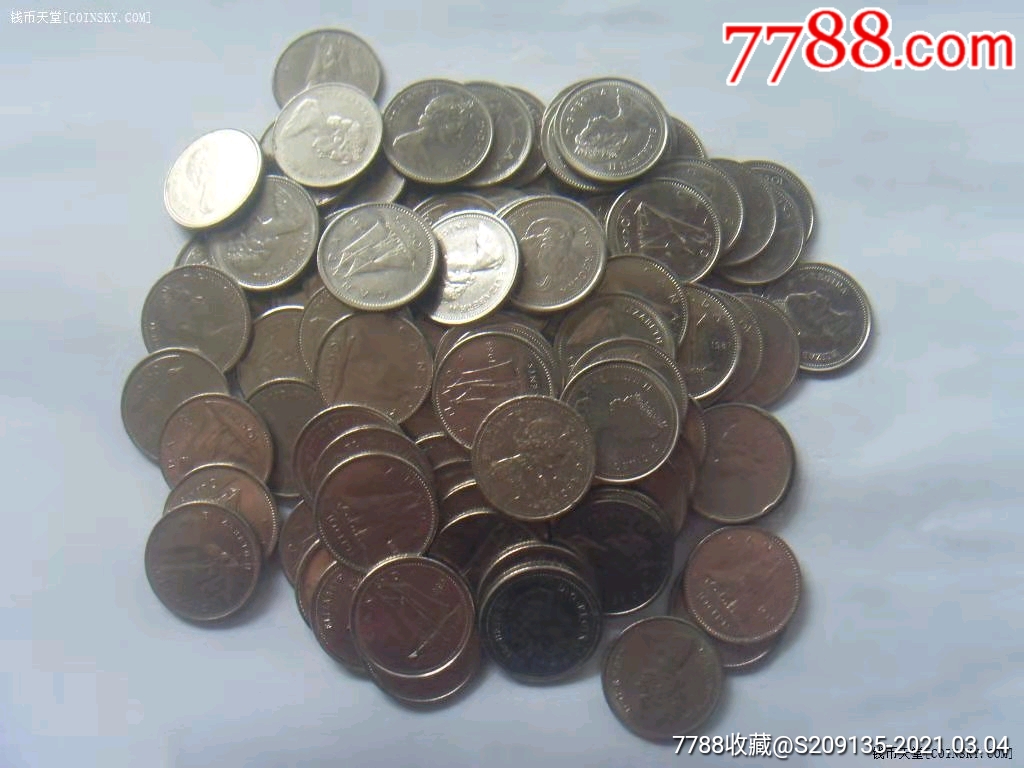 外国硬币加拿大十分100个好品包邮