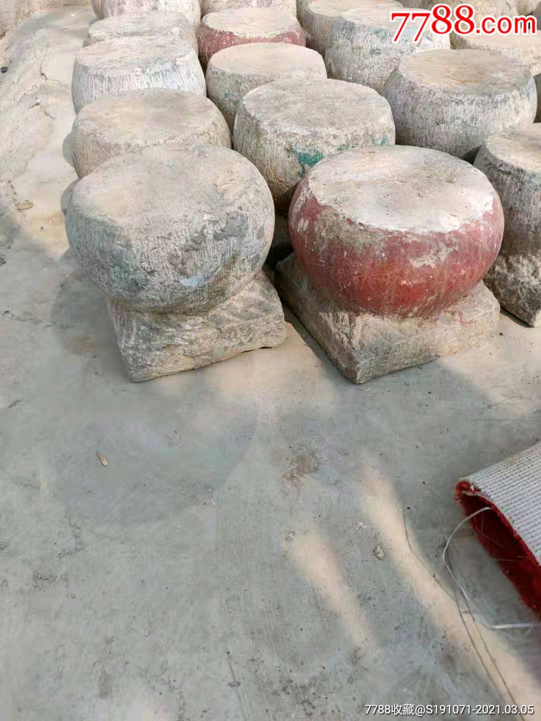 清代青石柱墩,68个,完整老货,便宜出售