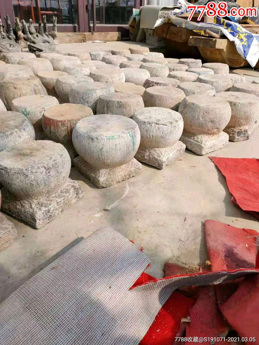 清代青石柱墩,68个,完整老货,便宜出售