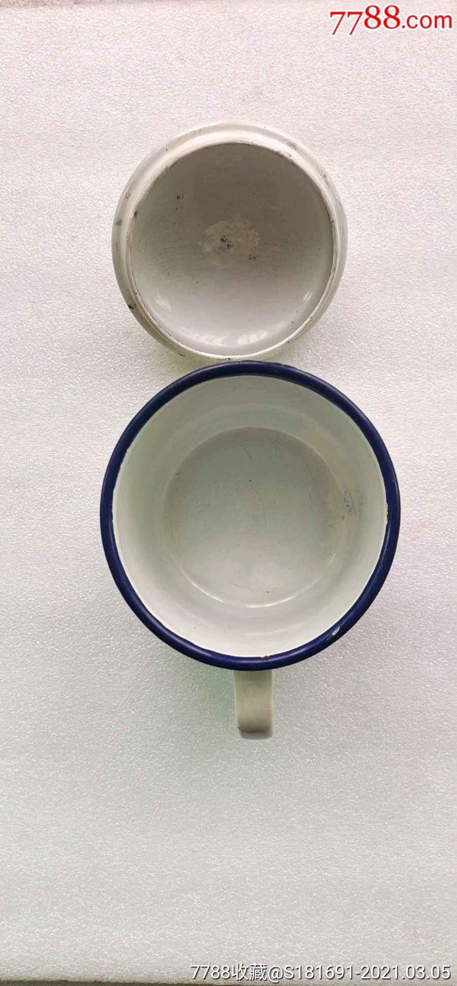 文革时期参观伟人家乡纪念搪瓷杯原配的盖子一套合售