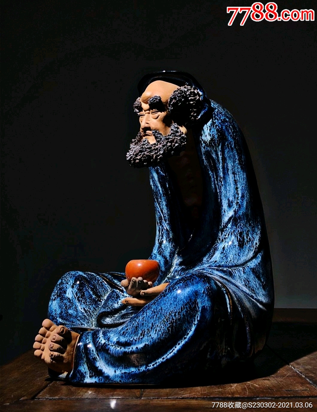 石湾窑陶瓷禅意达摩造像摆件公仔工艺品中式会所玄关茶艺馆装饰摆石湾