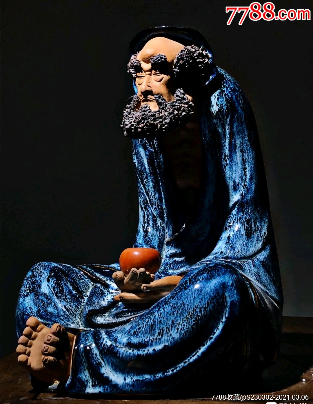 石湾窑陶瓷禅意达摩造像摆件公仔工艺品中式会所玄关茶艺馆装饰摆石湾