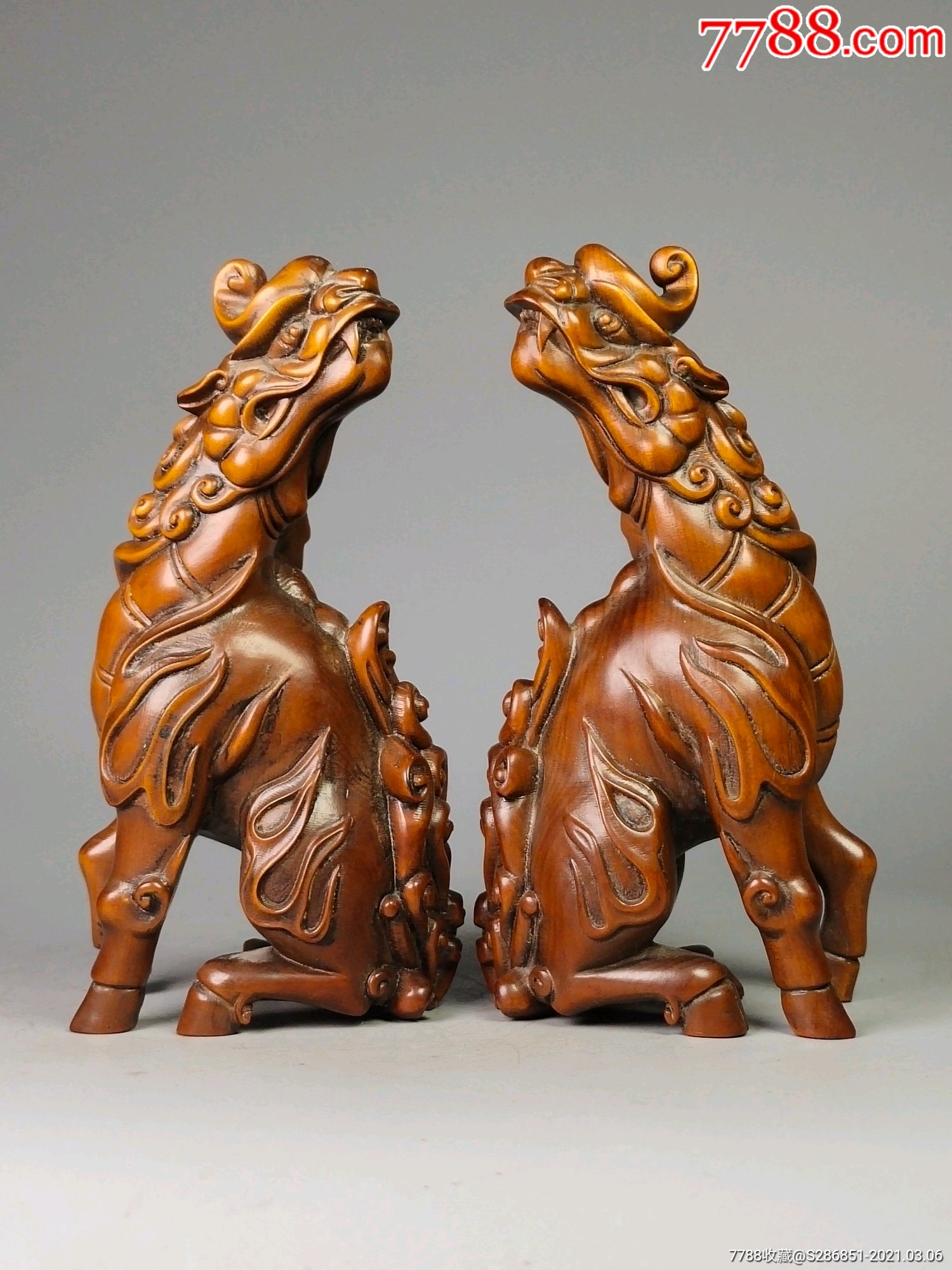 黄杨木貔貅摆件,不议价-木雕摆件-7788股票收藏