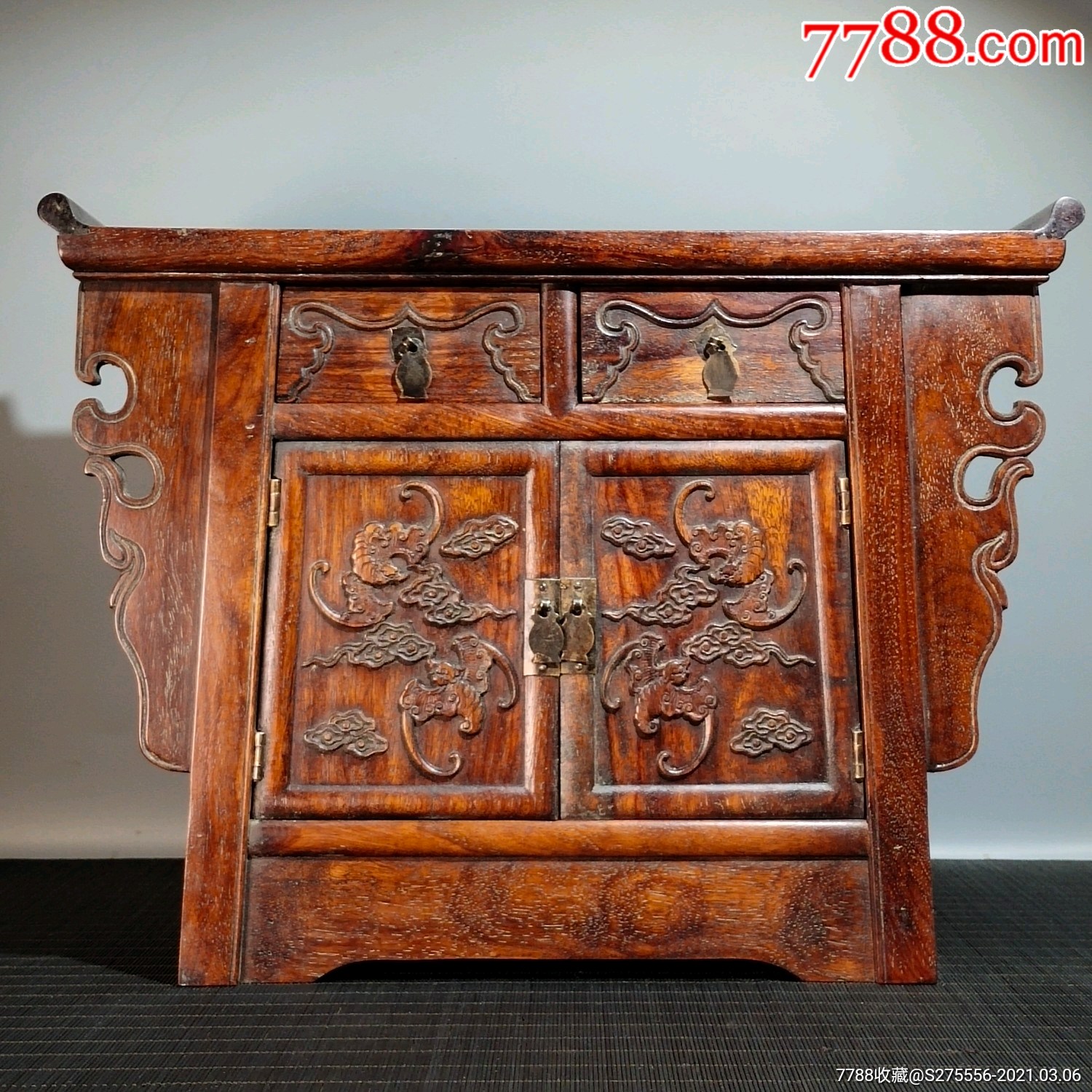 花梨木浮雕福在眼前翘头香案_木桌/几/案_第1张_7788旧家具收藏