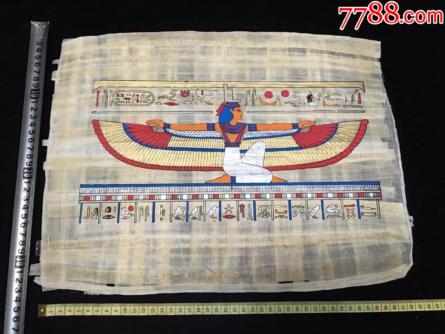 埃及树皮画(3)-人物国画原作-7788字画网