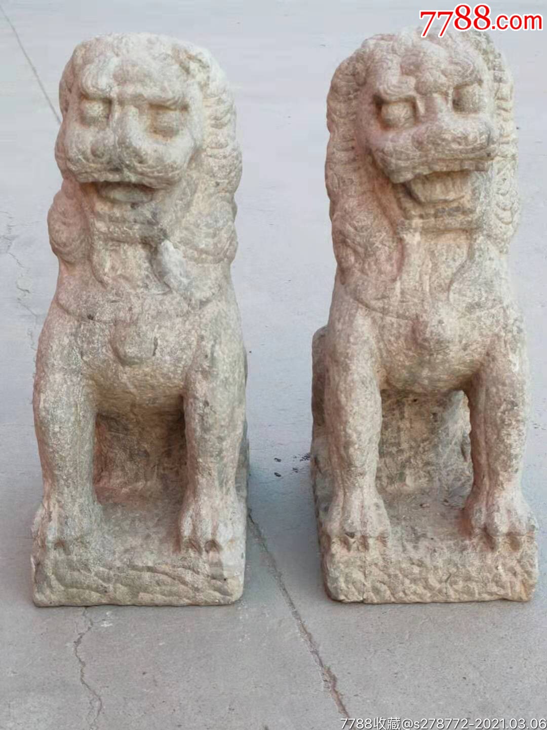 清代守门狮子一对51