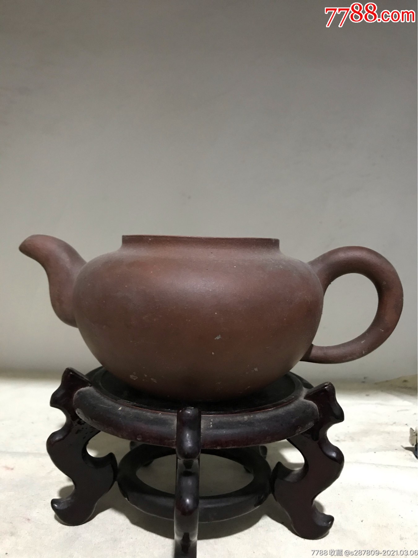 老紫砂柿圆壶