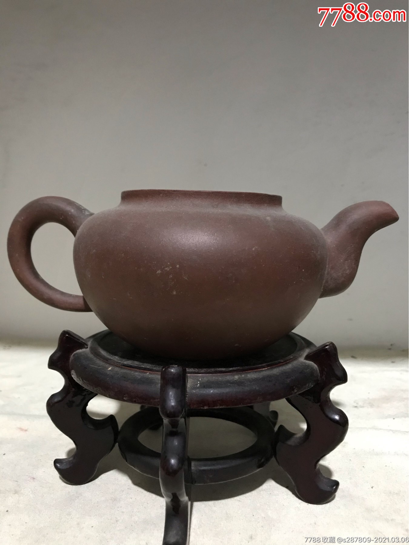 老紫砂柿圆壶