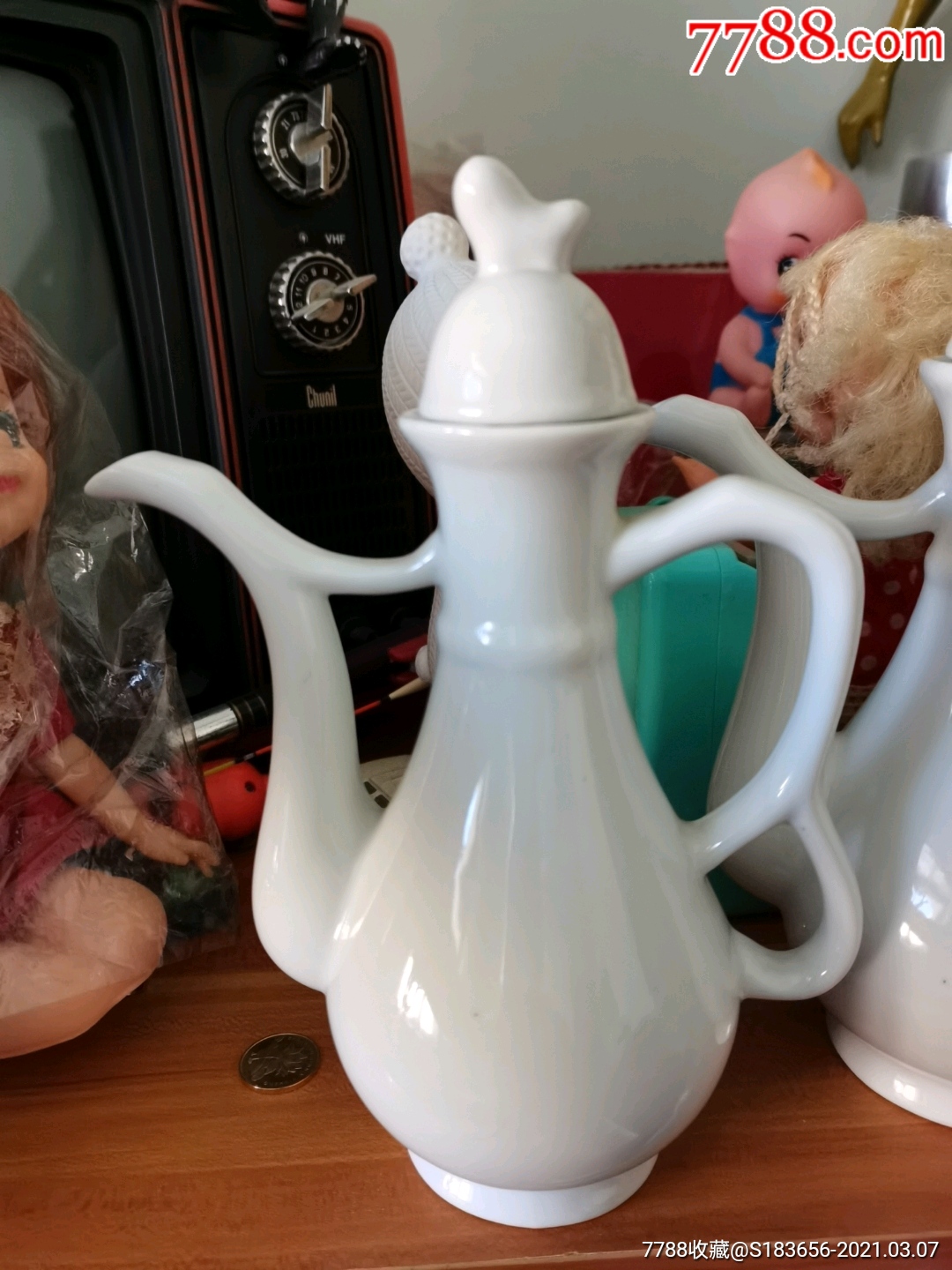 老式素色酒壶一对