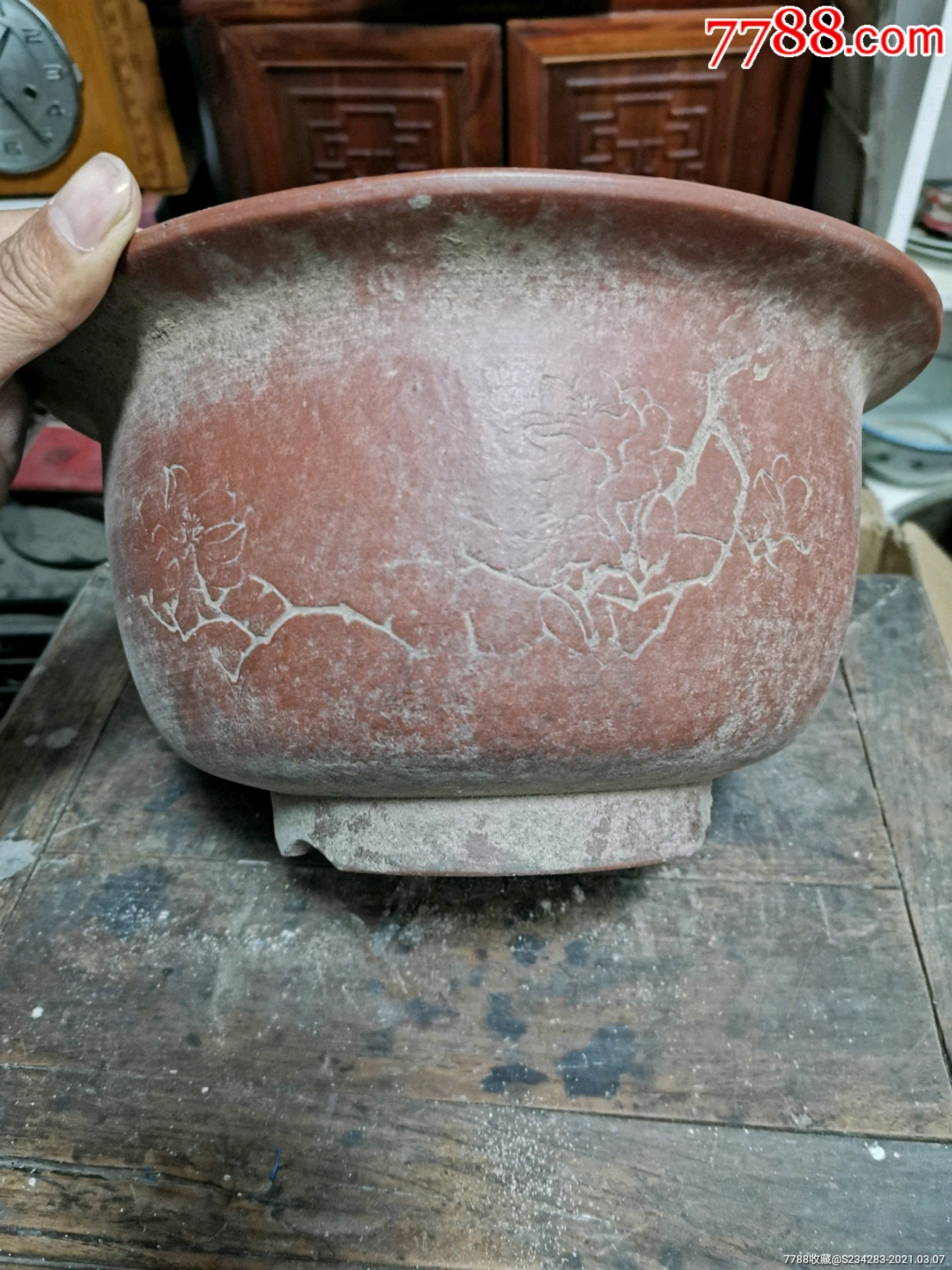 红雨刻紫砂盆全品