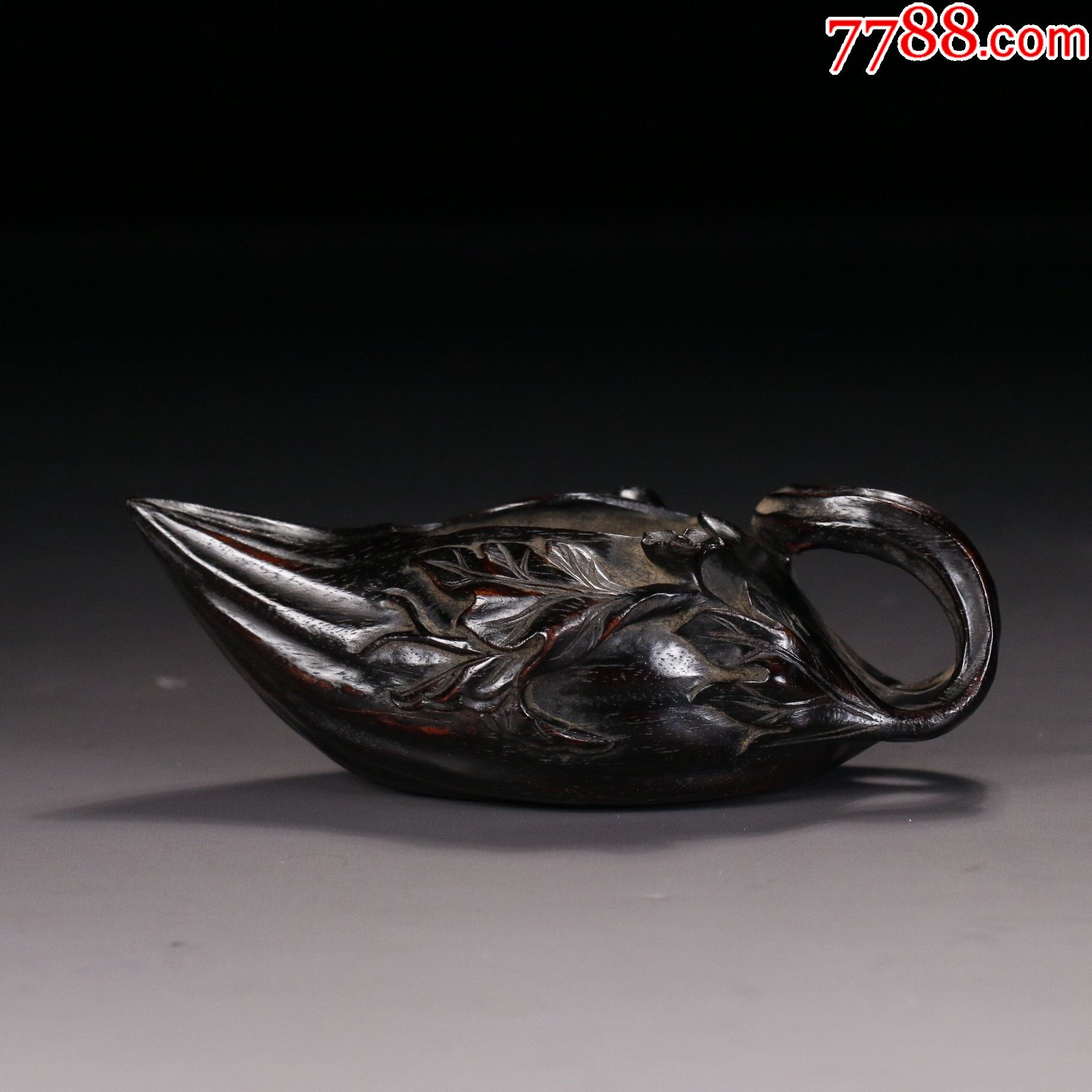 清紫檀文房水盂